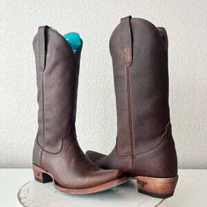 Lane EMMA JANE Womens Cowboy Boots 7 Cognac Brown Leather Western Cowgirl Tall
